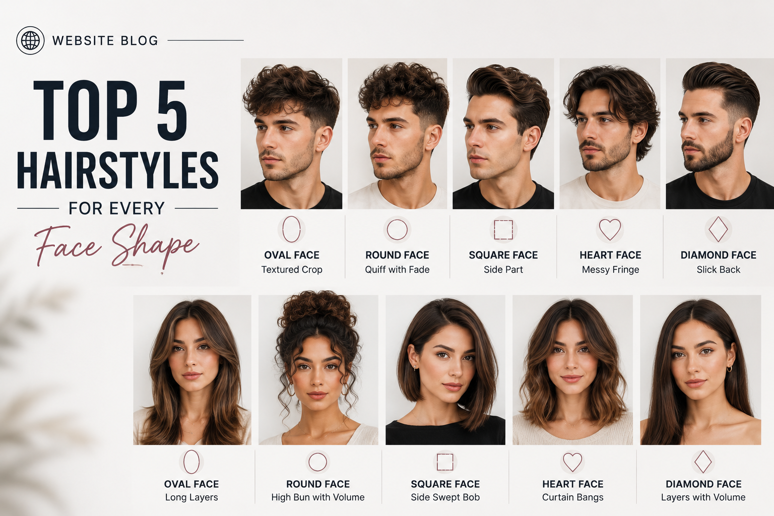 Top 5 Hairstyles For Every Face Shape